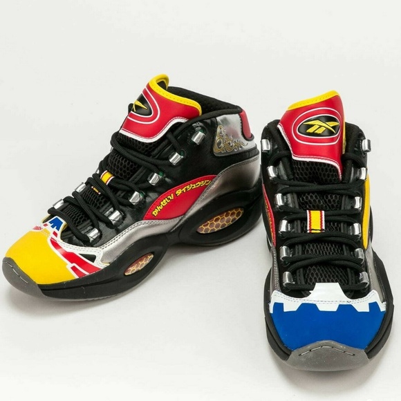 Reebok Power Rangers Question Mid Mens Basketball Shoe Silver GY0590 NEW Multi